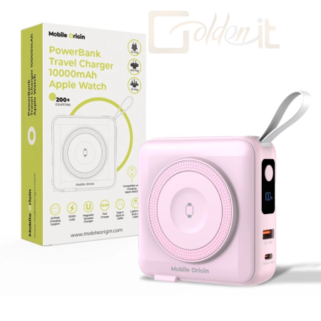 Powerbank vésztöltők Mobile Origin 10000mAh PowerBank Pink - PBT-03L-PNK