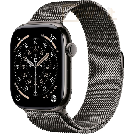 Okosóra Apple Watch S11 Cellular 46mm Slate Titanium Case with Slate Milanese Loop S/M - MFD34