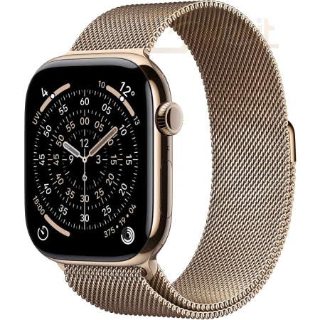 Okosóra Apple Watch S11 Cellular 46mm Gold Titanium Case with Gold Milanese Loop S/M - MFD74