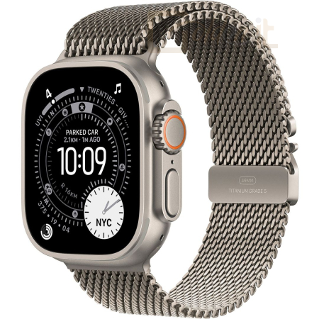 Okosóra Apple Watch Ultra 3 Cellular 49mm Natural Titanium Case with Natural Titanium Milanese Loop Large - MF0E4