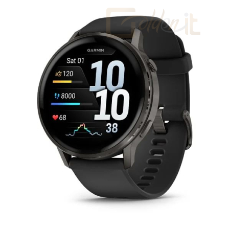 Okosóra Garmin Venu 4 45mm Slate with Black Silicone Band - 010-03014-00
