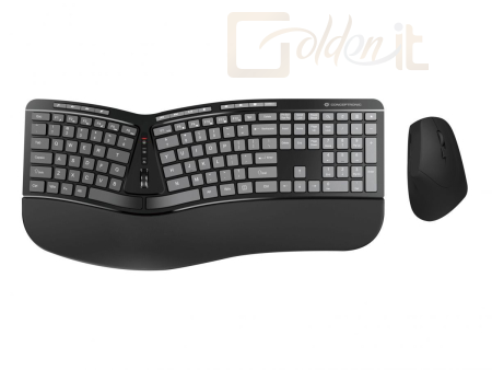 Billentyűzet Conceptronic  ORAZIO02US ERGO Wireless Ergonomic Keyboard Combo Black US - ORAZIO02US