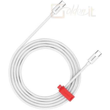 Kábel - Canyon CC60AB USB-C-USB-C 60W Braided cable 1,2m White