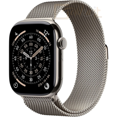 Okosóra Apple Watch S11 Cellular 42mm Natural Titanium Case with Natural Milanese Loop - MF8P4
