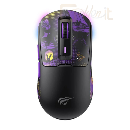 Egér HAVIT Gamenote MS969WB x VKS Gaming Wireless Bluetooth Mouse Black/Purple - MS969WB