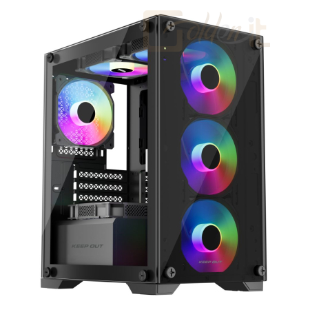 Ház Keep Out XC-201 GLASS RGB Tempered Glass Black - XC-201 GLASS