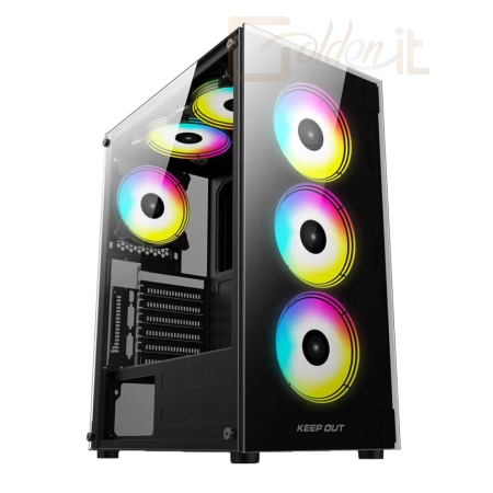 Ház Keep Out XC-210 GLASS RGB Tempered Glass Black - XC-210 GLASS