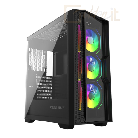 Ház Keep Out XC-500 GLASS RGB Tempered Glass Black - XC-500 GLASS