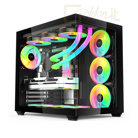 Ház Keep Out XC-800 PRO RGB Tempered Glass Black - XC-800 PRO