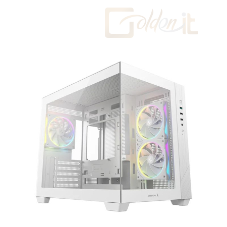 Ház DeepCool CG330 3F WH Tempered Glass White - R-CG330-WHNGM3-G