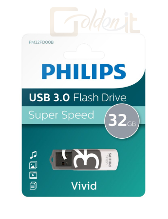 USB Ram Drive Philips 64GB Vivid White/Grey - PH667735