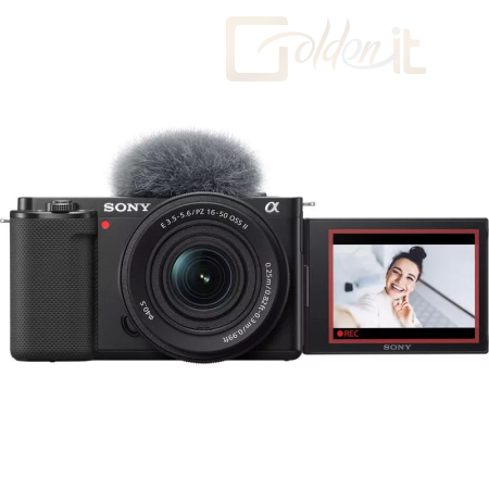 Kompakt Sony ZV-E10 váz Black + 16-50mm f/3.5-5.6 II objektív KIT - ZVE10KB.CEC