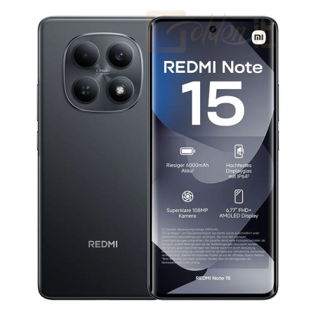 Mobil készülékek Xiaomi Redmi Note 15 128GB DualSIM Midnight Black - MZB0M8GEU