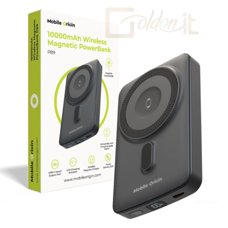 Powerbank vésztöltők Mobile Origin Wireless Magnetic PowerBank 10000mAh PB9 - MO-WMP-PB9