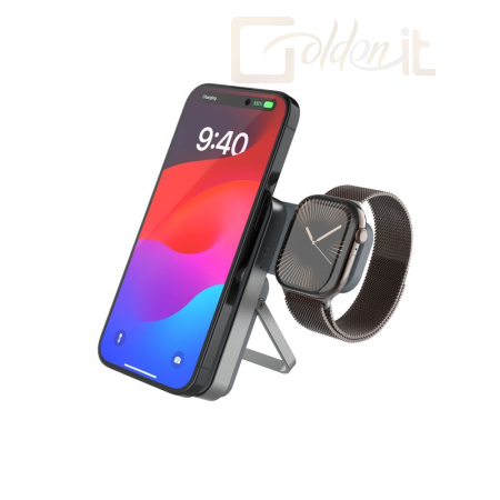 Powerbank vésztöltők FIXED MagZen 5 5000mAh PowerBank állvánnyal szürke - FIXZENMS-5-GR