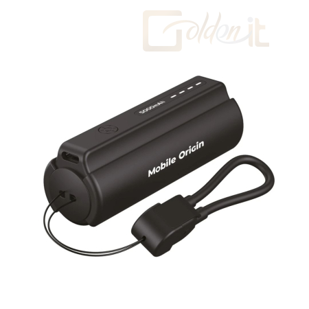 Powerbank vésztöltők Mobile Origin Compact Flashlight 5000mAh PowerBank Black - MO-CPFC-PB7
