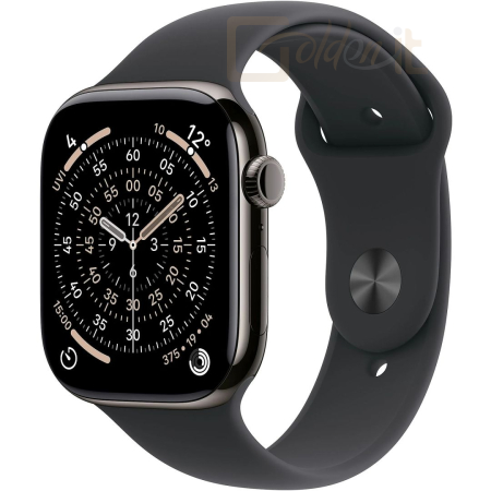 Okosóra Apple Watch S11 Cellular 42mm Slate Titanium Case with Black Sport Band M/L - MF8T4