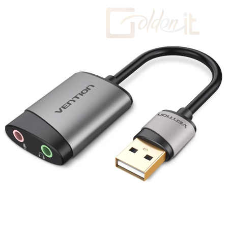 Hangkártya Vention USB External Sound Card 0.15M Gray Metal - CDKHB