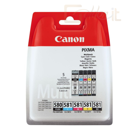 Nyomtató - Tintapatron Canon PGI-580XL/CLI-581 PGBK/C/M/Y/BK Multipack tintapatron - 2024C007