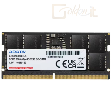 RAM - Notebook A-Data 48GB DDR5 5600MHz SODIMM - AD5S560048G-S