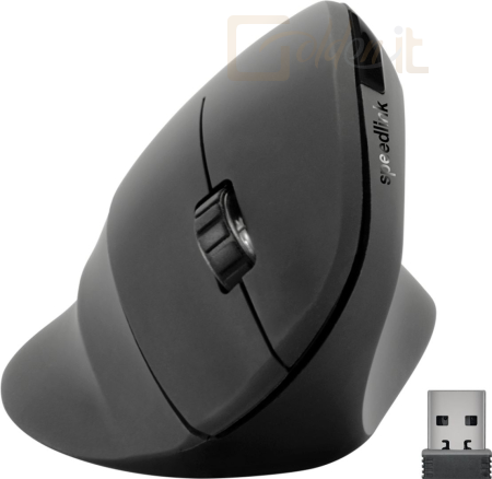 Egér Speedlink Piavo Ergonomic Vertical Wireless Mouse Black - SL-630019-RRBK