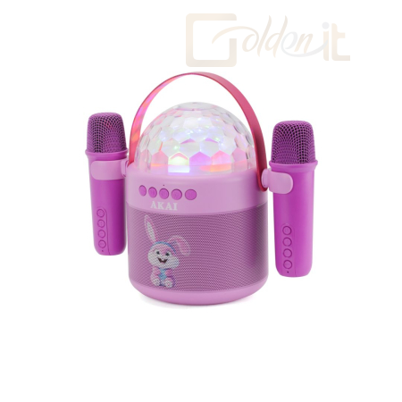 Hangfal Akai JoyBox Kids 6W Karaoke Speaker with 2 Microphone Pink - JOYBOX KIDS