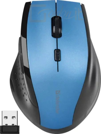 Egér Defender MM-365 Wireless Mouse Black/Blue - MM-365 BL