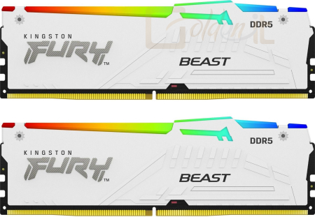 RAM Kingston 16GB DDR5 5200MHz Kit(2x8GB) Fury Beast RGB White - KF552C40BWAK2-16