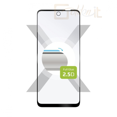 Okostelefon kiegészítő FIXED Full Cover 2,5D Tempered Glass for Motorola Moto E32s, black - FIXGFA-967-BK