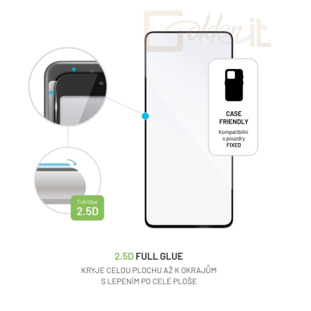 Okostelefon kiegészítő FIXED Full Cover 2,5D Tempered Glass for Xiaomi Redmi Note 12 Pro, black - FIXGFA-956-BK