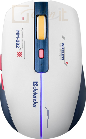 Egér Defender Dila MM-282 Wireless Gaming Mouse White/Blue - DEF52282
