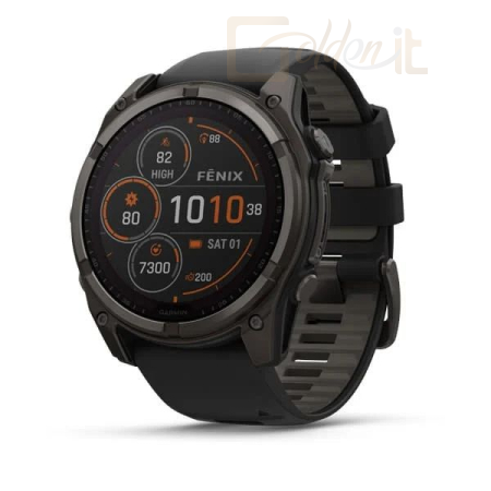 Okosóra Garmin fenix 8 51mm Solarb Graphite/Titan Silicone Band - 010-02907-11
