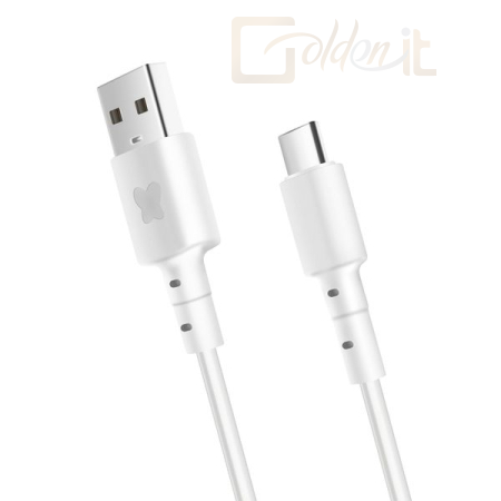 Okostelefon kiegészítő Bonbon DBone data and charging cable with USB/USB-C connectors, 1 meter, white - BON-DC-WH