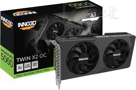 Videókártya Inno3D GeForce RTX5060 8GB DDR7 Twin X2 OC V2 - N50602-08D7X-195071N