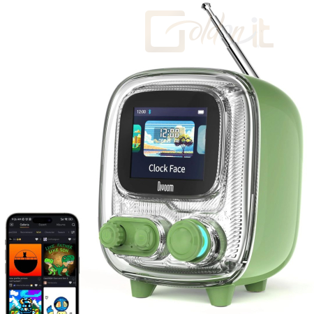 Hangfal Divoom Tiivoo-2 Bluetooth Speaker Vintage Green - TIIVOO-2_GREEN