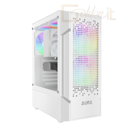 Ház Gamdias Aura GC7 ARGB Tempered Glass White - 16333-442F3-30000-G