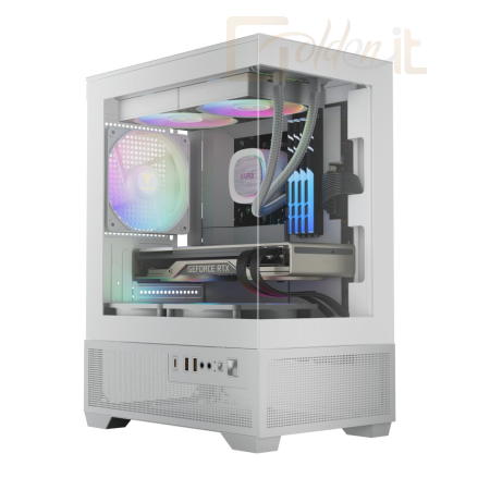 Ház Gamdias Aura GC9M ELITE ARGB Tempered Glass White - 16334-02F23-10000-G