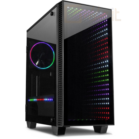 Ház Inter-Tech X-608 Infinity RGB Tempered Glass Black - 88881315