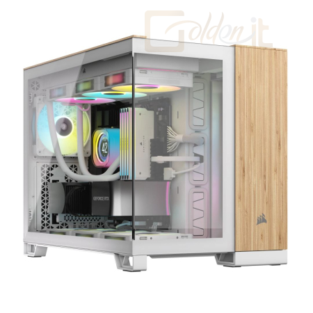 Ház Corsair 2500X Tempered Glass White/Bamboo - CC-9011288-WW