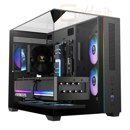 Ház Gamdias Atlas M3M Tempered Glass Black - ATLAS M3M