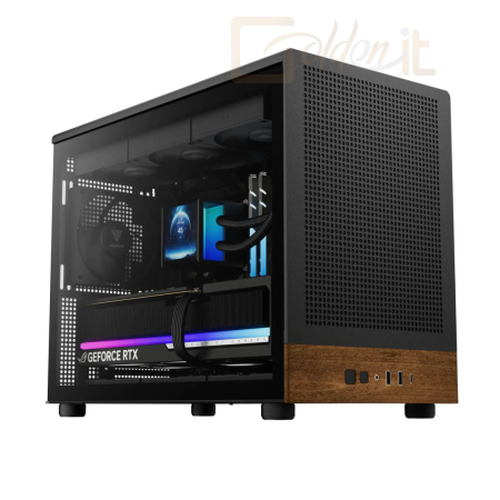 Ház Gamdias Athena M4M Wood Tempered Glass Black/Wood - ATHENA M4M WOOD