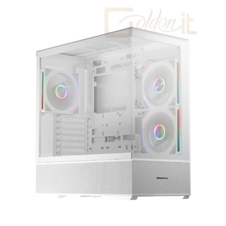 Ház LC Power Gaming 812W Quartz Vision Tempered Glass White - LC-812W-ON