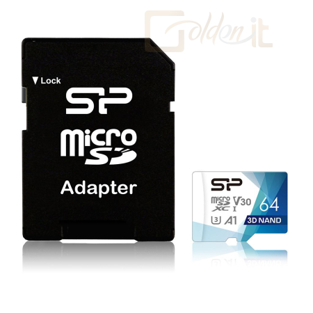 USB Ram Drive Silicon Power 64GB microSDXC Superior Pro Class 10 UHS-I U3 V30 + adapterrel - SP064GBSTXDU3V20AB