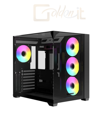 Ház RaidMax i620 RGB Tempered Glass Black - I620TBF