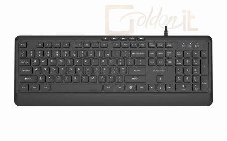 Billentyűzet Gembird KB-MCH-05 Slim Wired Multimedia Keyboard Black US - KB-MCH-05