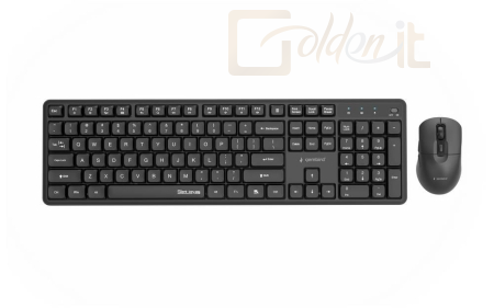 Billentyűzet Gembird KBS-WMS-01 Silent Key Pro Business Wireless Keyboard Combo Black US - KBS-WMS-01