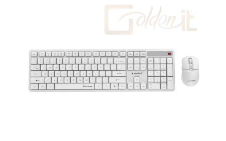 Billentyűzet Gembird KBS-WMS-01-W Silent key Pro Business Wireless Keyboard Combo White US - KBS-WMS-01-W