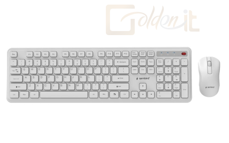 Billentyűzet Gembird KBS-WPS-01 Slim Pro Business Wireless Keyboard Combo White US - KBS-WPS-01-W
