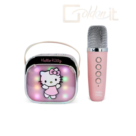 Hangfal OTL Technologies Hello Kitty PopSing LED Light-Up Bluetooth Karaoke Speaker & Microphone Pink - HK1443