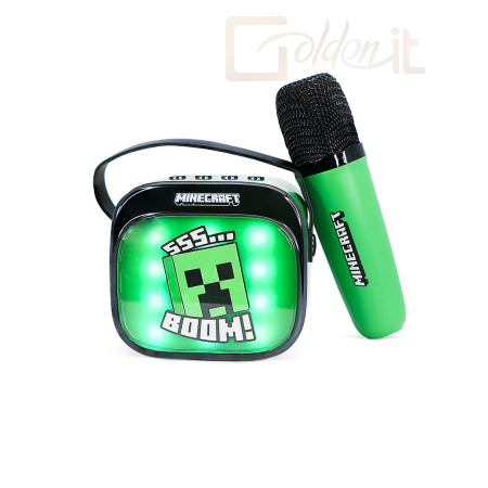 Hangfal OTL Technologies Minecraft PopSing LED Light-Up Bluetooth Karaoke Speaker & Microphone Green - MC1447